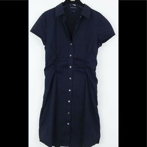 THEORY JALEEN BLACK STRETCH COTTON SHORT SLEEVE SHIRT DRESS SIZE 2
